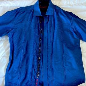 Blue Robert Graham Dress Shirt Size XXL